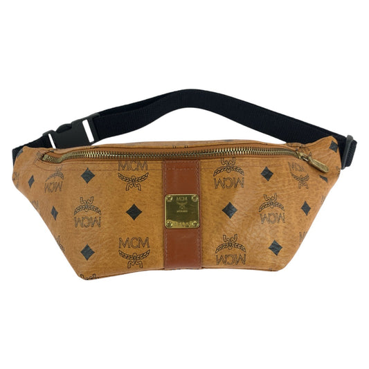 14768
MCM エム シー エム ヴィセトス ブラウン ゴールド金具 レザー ボディバッグ ウエストバッグ 男女兼用  レディース