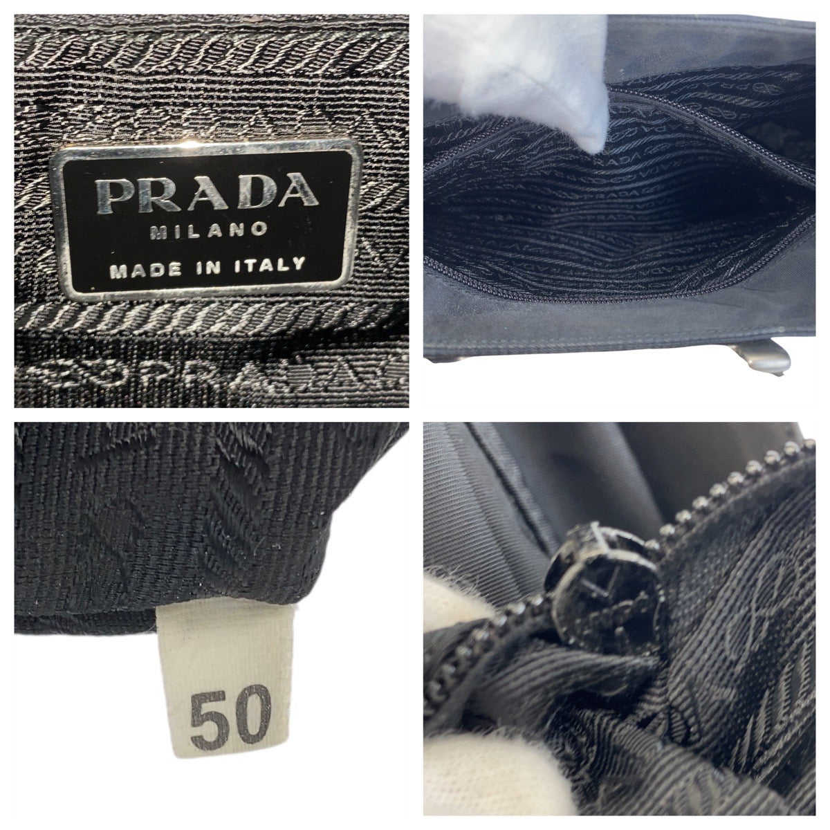 14771
PRADA プラダ テスート ブラック 黒 シルバー金具 ナイロン ショルダーバッグ  レディース