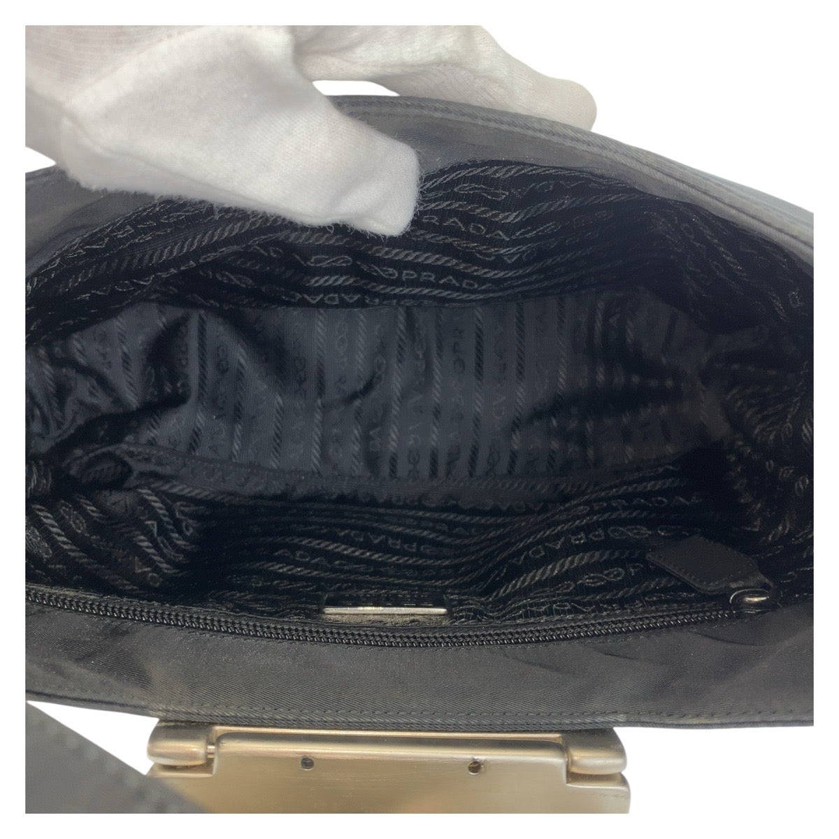 14771
PRADA プラダ テスート ブラック 黒 シルバー金具 ナイロン ショルダーバッグ  レディース