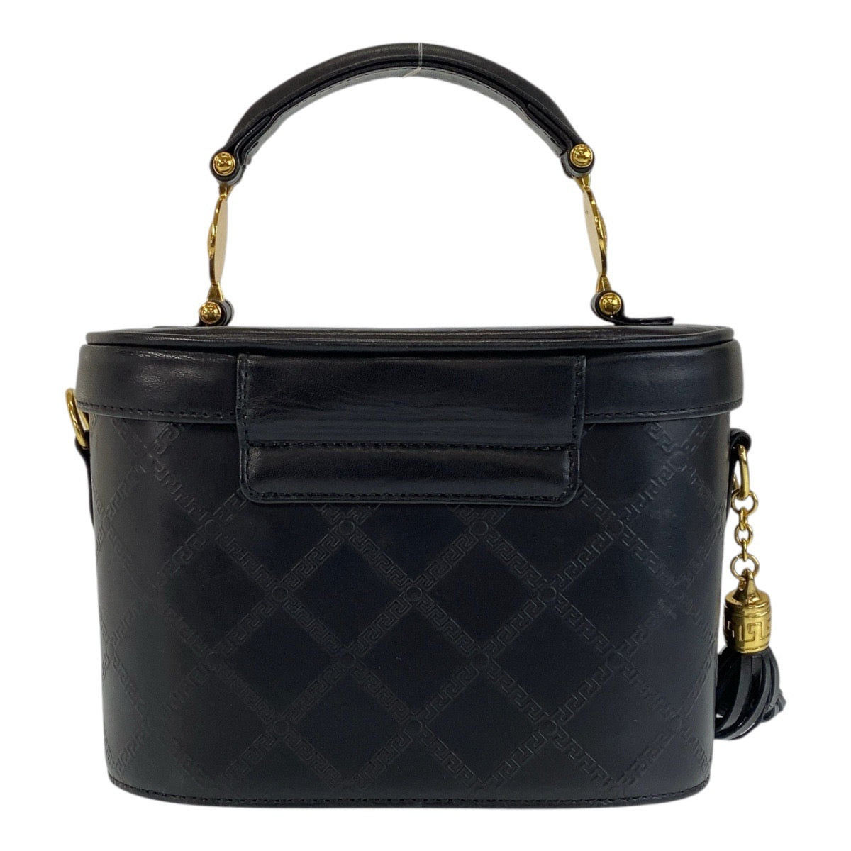 14772
VERSACE ヴェルサーチ ヴィンテージ メデューサ サンバースト ブラック 黒 ゴールド金具 レザー ショルダーバッグ バニティバッグ ハンドバッグ 2way  レディース A56