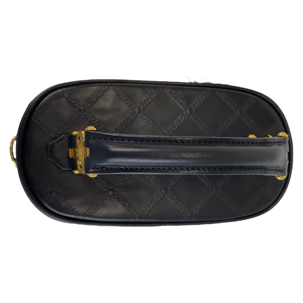 14772
VERSACE ヴェルサーチ ヴィンテージ メデューサ サンバースト ブラック 黒 ゴールド金具 レザー ショルダーバッグ バニティバッグ ハンドバッグ 2way  レディース A56