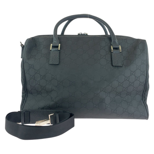 14778
GUCCI グッチ GG柄 ブラック 黒 シルバー金具 ナイロン / レザー 195356 ボストンバッグ 男女兼用  レディース