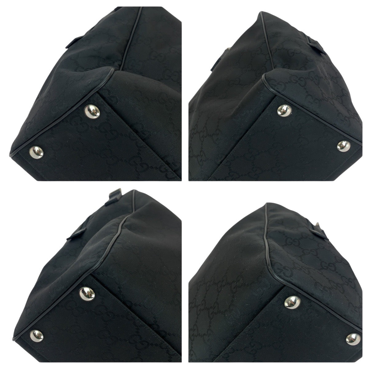 14778
GUCCI グッチ GG柄 ブラック 黒 シルバー金具 ナイロン / レザー 195356 ボストンバッグ 男女兼用  レディース