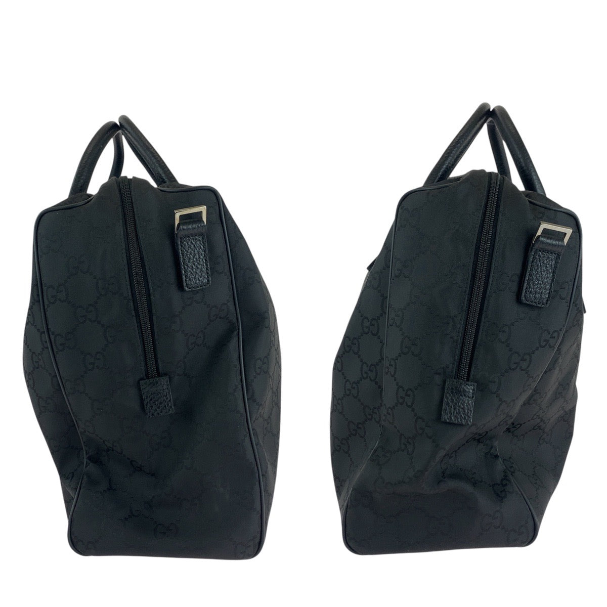 14778
GUCCI グッチ GG柄 ブラック 黒 シルバー金具 ナイロン / レザー 195356 ボストンバッグ 男女兼用  レディース