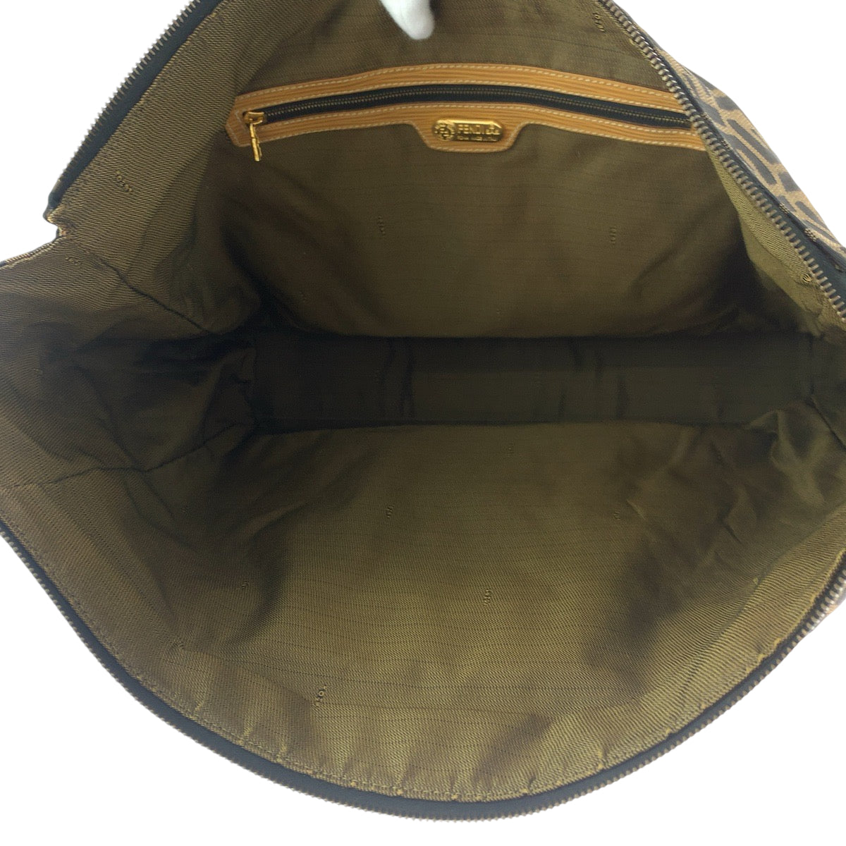 14780
FENDI フェンディ ズッカ柄 ブラウン ゴールド金具 キャンバス トートバッグ ハンドバッグ  レディース