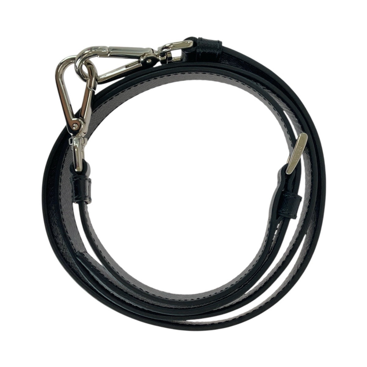 14785
PRADA プラダ サフィアーノ ショルダーストラップのみ ブラック 黒 シルバー金具 レザー ショルダーバッグ  レディース