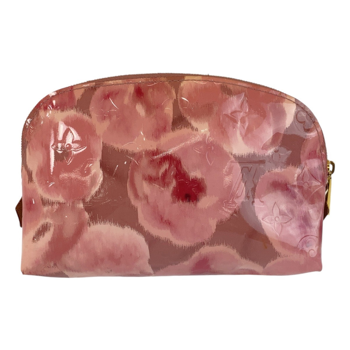 14786
LOUIS VUITTON ルイヴィトン ヴェルニ イカットフラワー ポシェット コスメティック ローズヴェルール ピンク ゴールド金具 パテントレザー M90046 ポーチ  レディース
