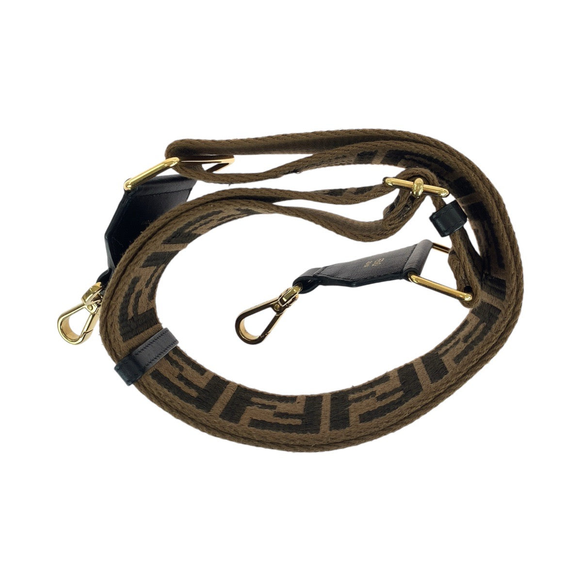 14788
FENDI フェンディ ズッカ ブラウン ゴールド金具 キャンバス / レザー ショルダーストラップのみ  メンズ