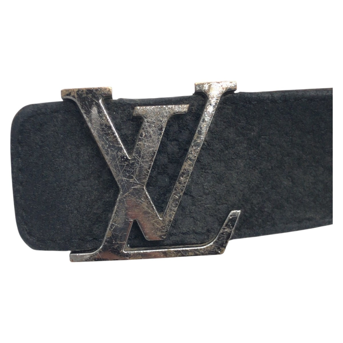 14791
LOUIS VUITTON ルイヴィトン マイクロダミエ サンチュール イニシャル ブラック 黒 シルバー レザー M6875 ベルト  メンズ