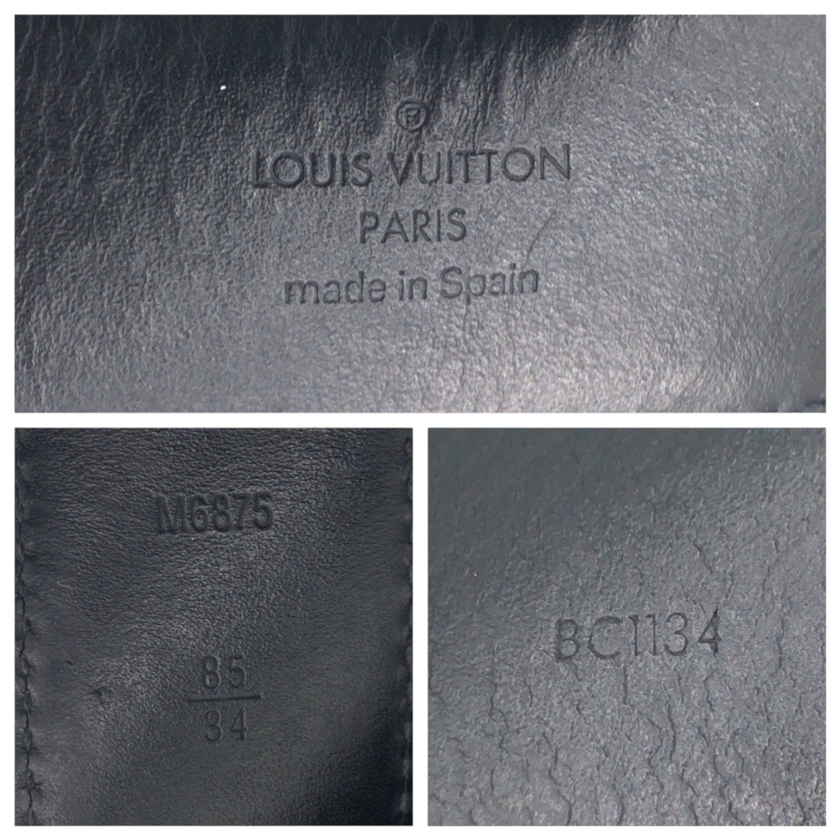 14791
LOUIS VUITTON ルイヴィトン マイクロダミエ サンチュール イニシャル ブラック 黒 シルバー レザー M6875 ベルト  メンズ
