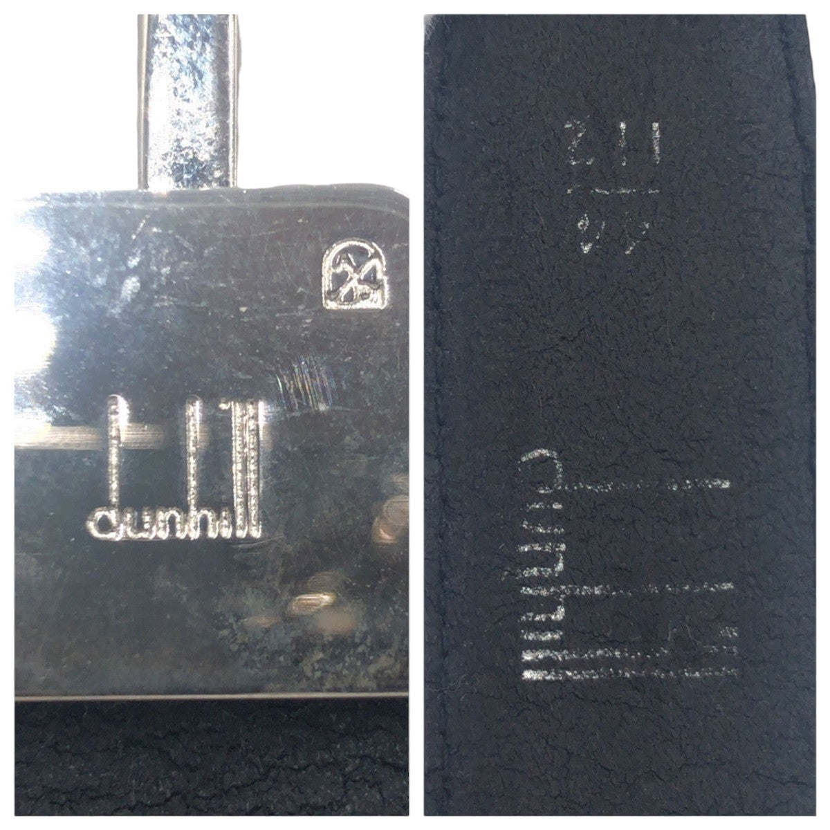 14793
Dunhill ダンヒル ブラック 黒 シルバー レザー / メタル ベルト メンズ AB7