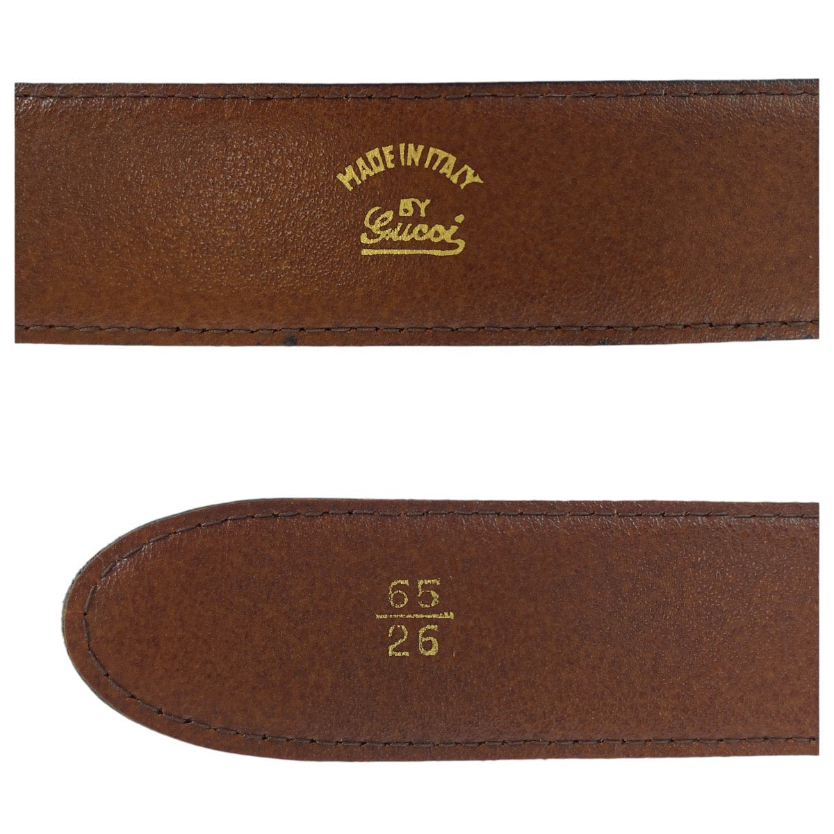 14796
GUCCI グッチ インターロッキング 65cm/26インチ ブラック 黒 ゴールド金具 レザー ベルト  レディース