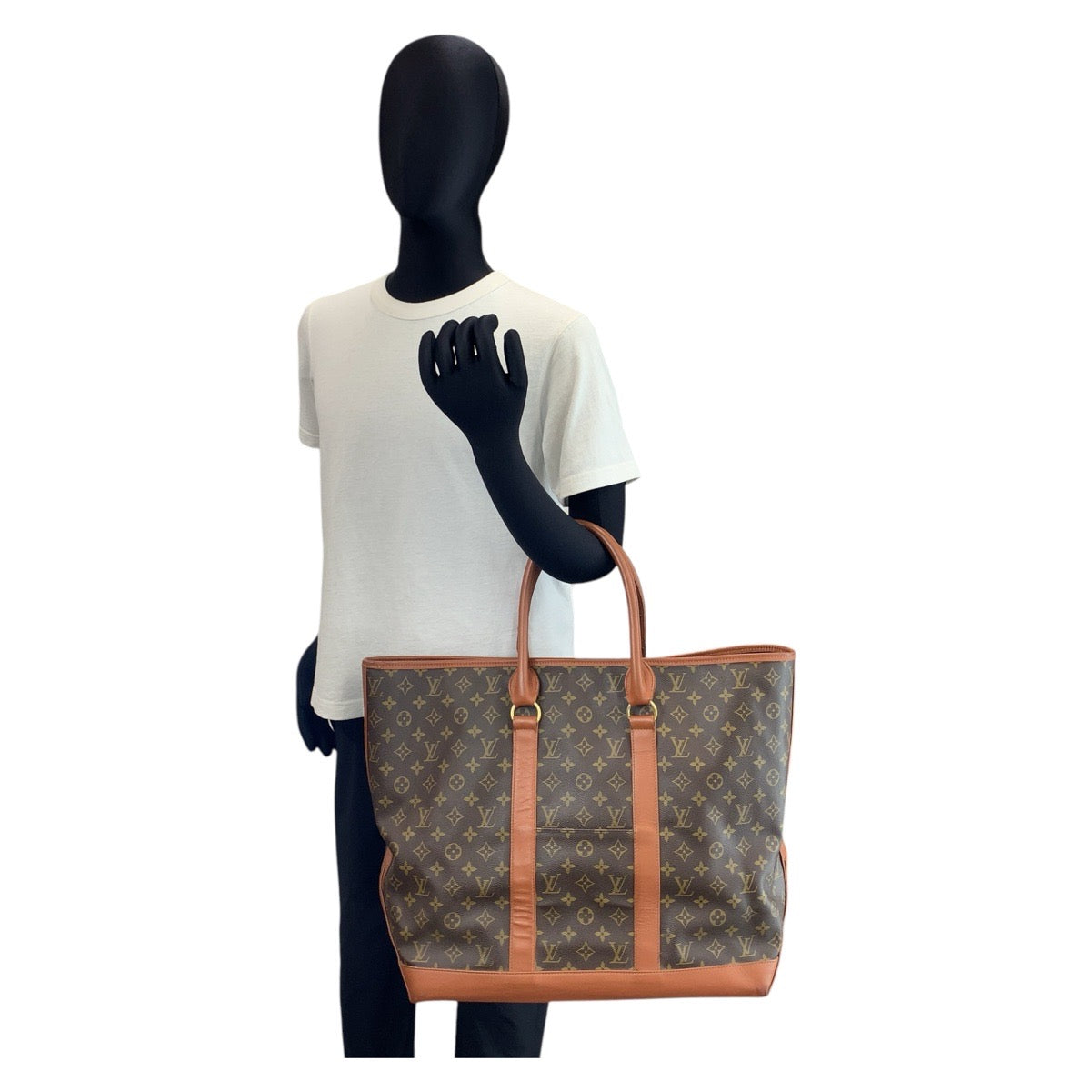 14813
LOUIS VUITTON ルイヴィトン モノグラム サックウィークエンドGM ブラウン ゴールド金具 PVC / レザー M42420 トートバッグ  メンズ