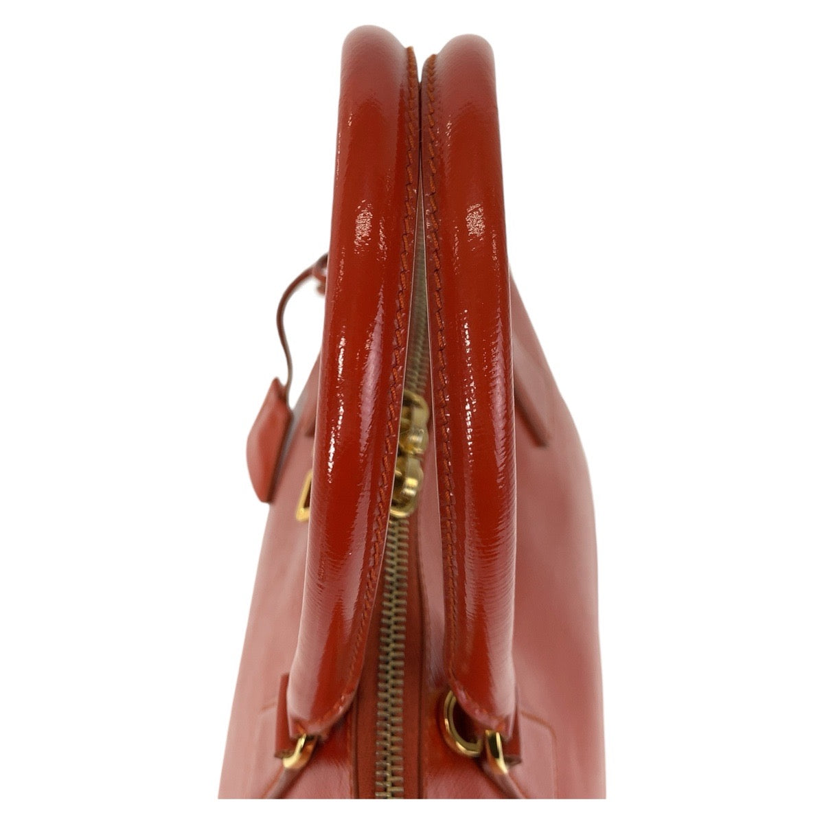 14818
PRADA プラダ サフィアーノ 三角ロゴプレート オレンジ ゴールド金具 レザー ハンドバッグ ショルダーバッグ 2way  レディース