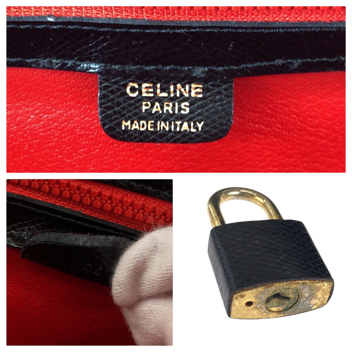 14819
CELINE セリーヌ ヴィンテージ 男女兼用 ブラック 黒 ゴールド金具 レザー ボストンバッグ ショルダーバッグ 2way  メンズ