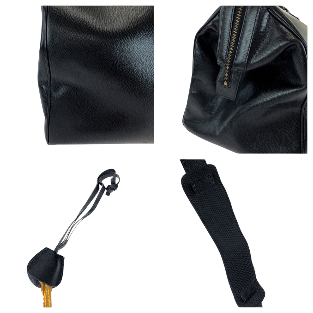 14819
CELINE セリーヌ ヴィンテージ 男女兼用 ブラック 黒 ゴールド金具 レザー ボストンバッグ ショルダーバッグ 2way  メンズ