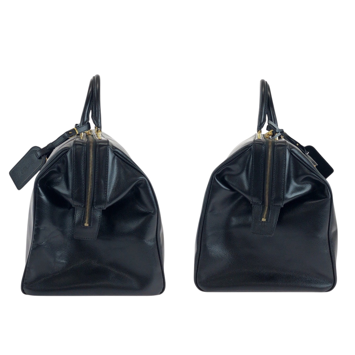 14819
CELINE セリーヌ ヴィンテージ 男女兼用 ブラック 黒 ゴールド金具 レザー ボストンバッグ ショルダーバッグ 2way  メンズ