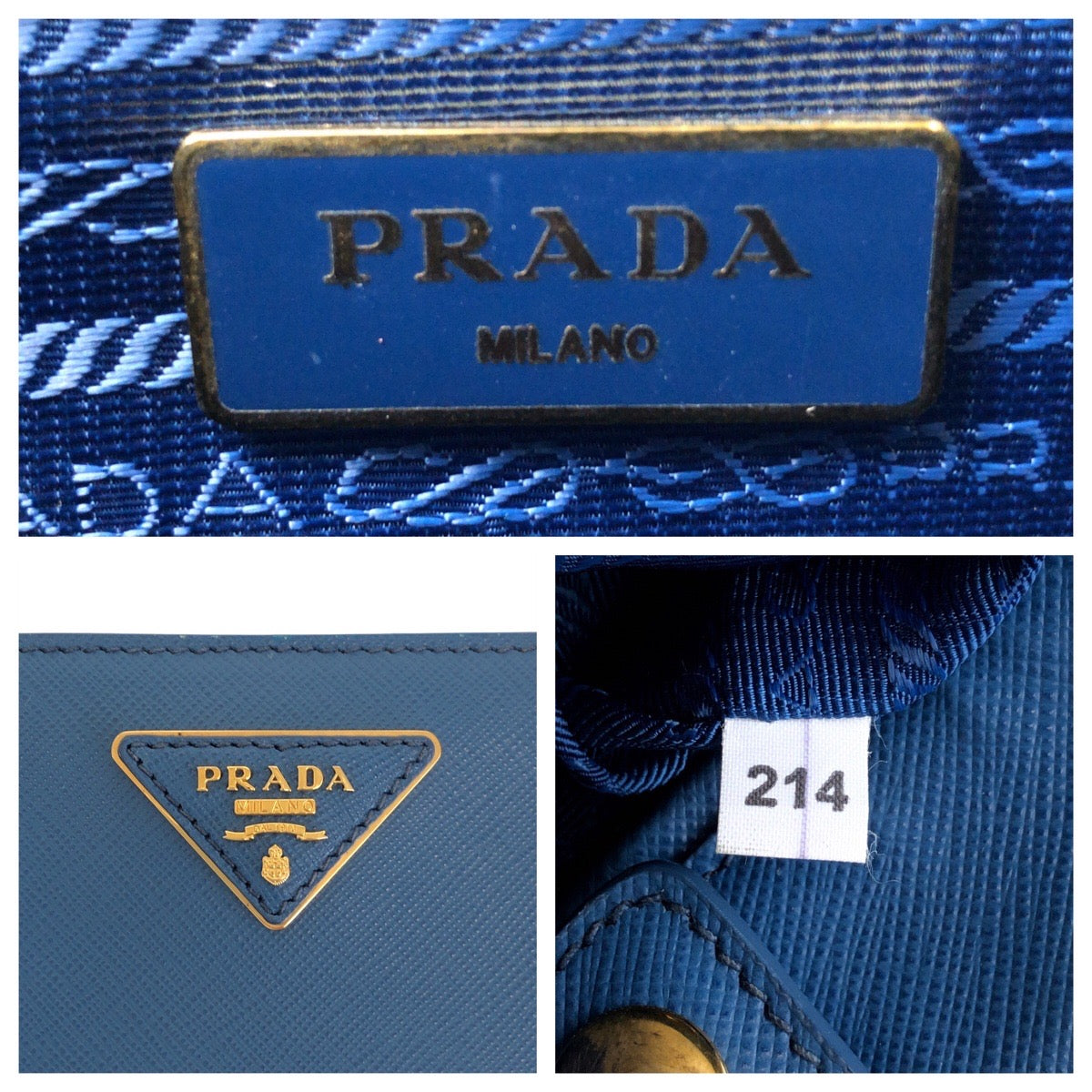 14824
 
PRADA Prada Saffiano Galleria Triangle Logo Plate Blue Gold Hardware Leather Tote Bag Shoulder Bag Handbag 2way Women's