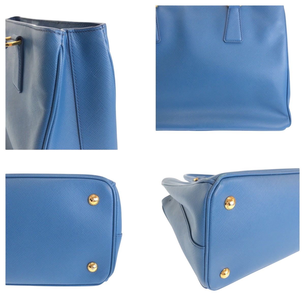 14824
 
PRADA Prada Saffiano Galleria Triangle Logo Plate Blue Gold Hardware Leather Tote Bag Shoulder Bag Handbag 2way Women's