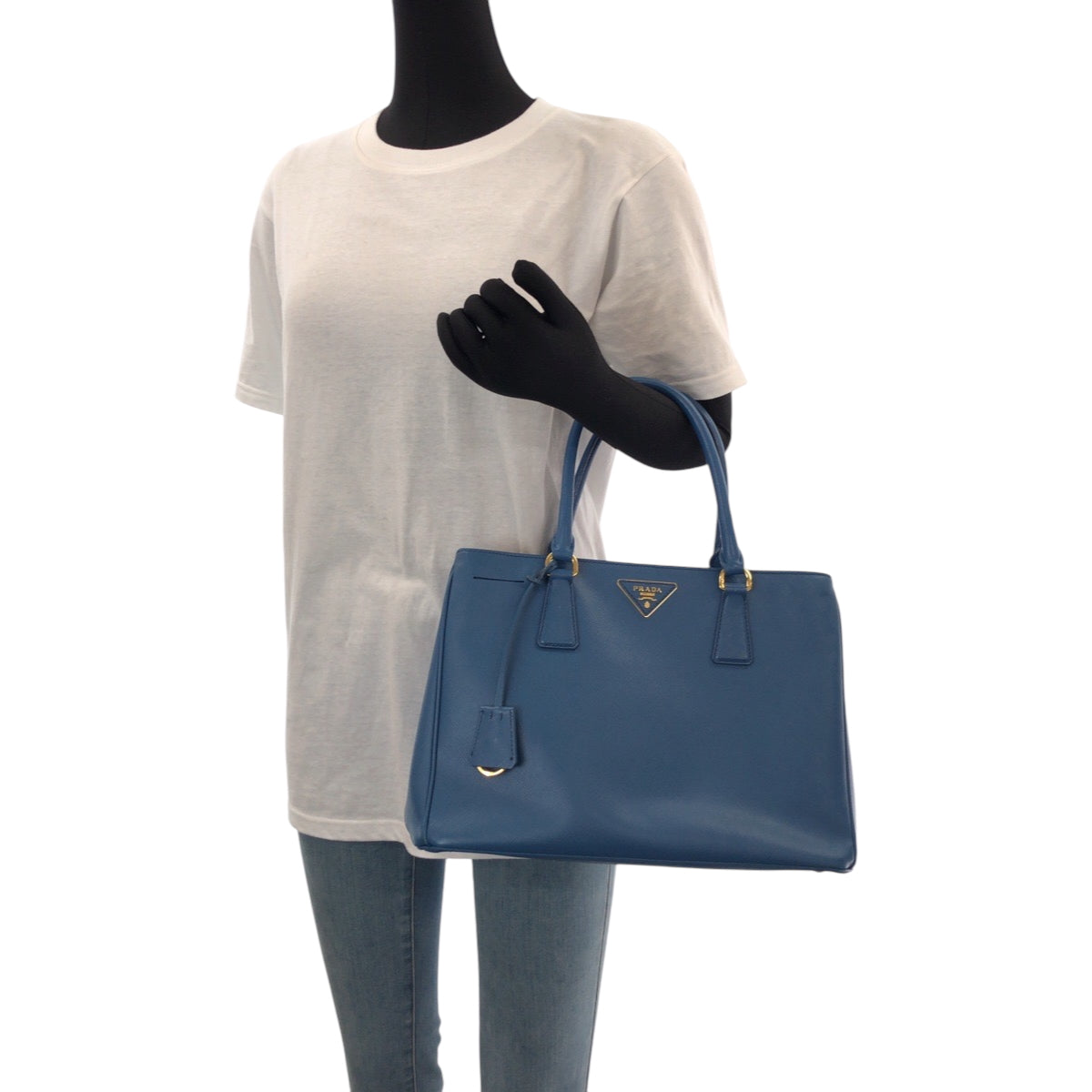 14824
 
PRADA Prada Saffiano Galleria Triangle Logo Plate Blue Gold Hardware Leather Tote Bag Shoulder Bag Handbag 2way Women's