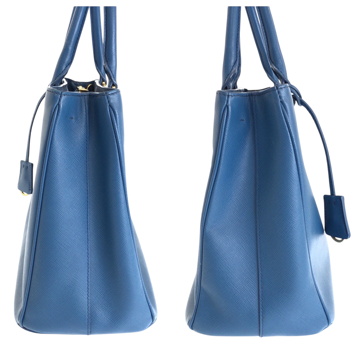 14824
 
PRADA Prada Saffiano Galleria Triangle Logo Plate Blue Gold Hardware Leather Tote Bag Shoulder Bag Handbag 2way Women's