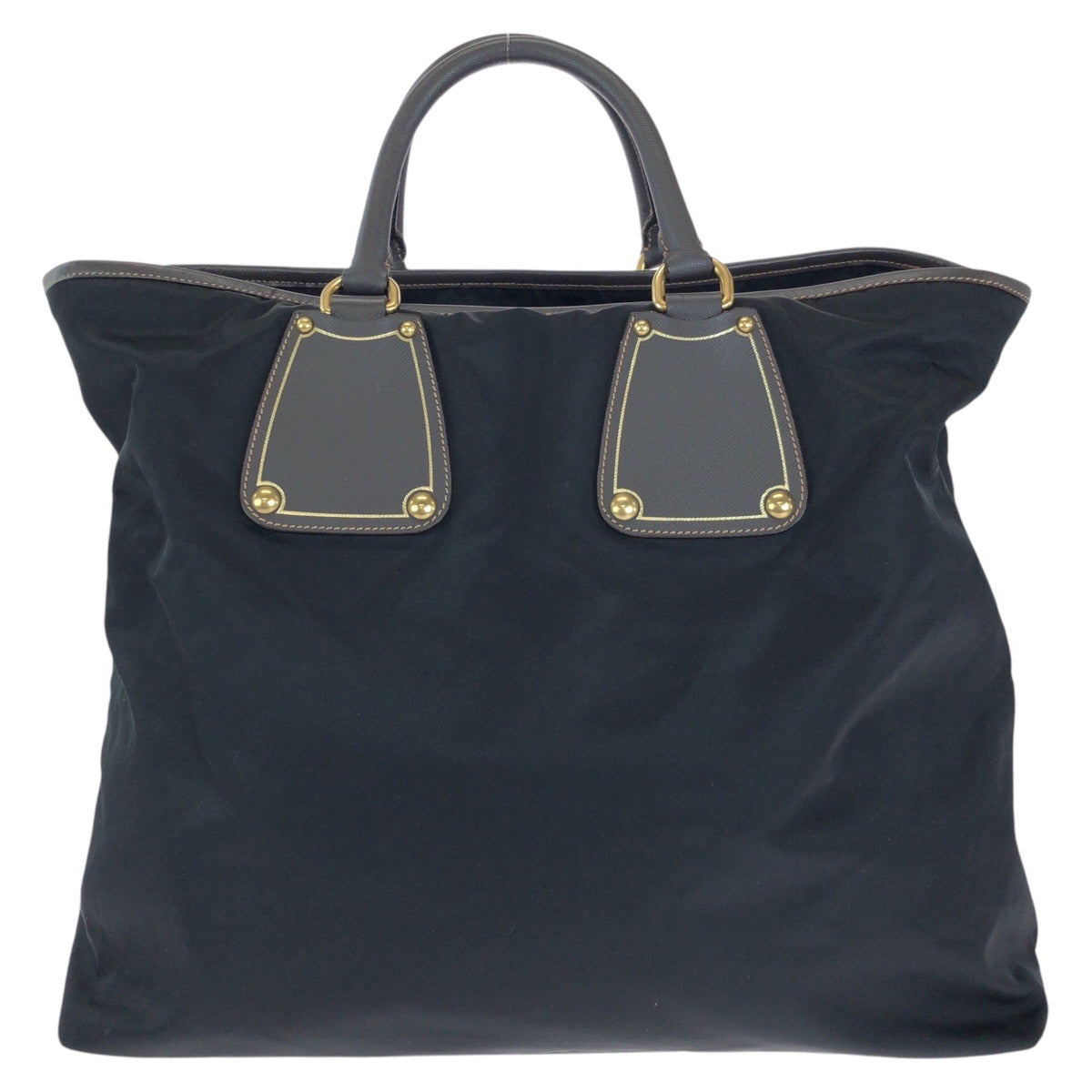 14825
PRADA プラダ テスート サフィアーノ ブラック ゴールド金具 ナイロン / レザー トートバッグ ショルダーバッグ 2way  メンズ A46