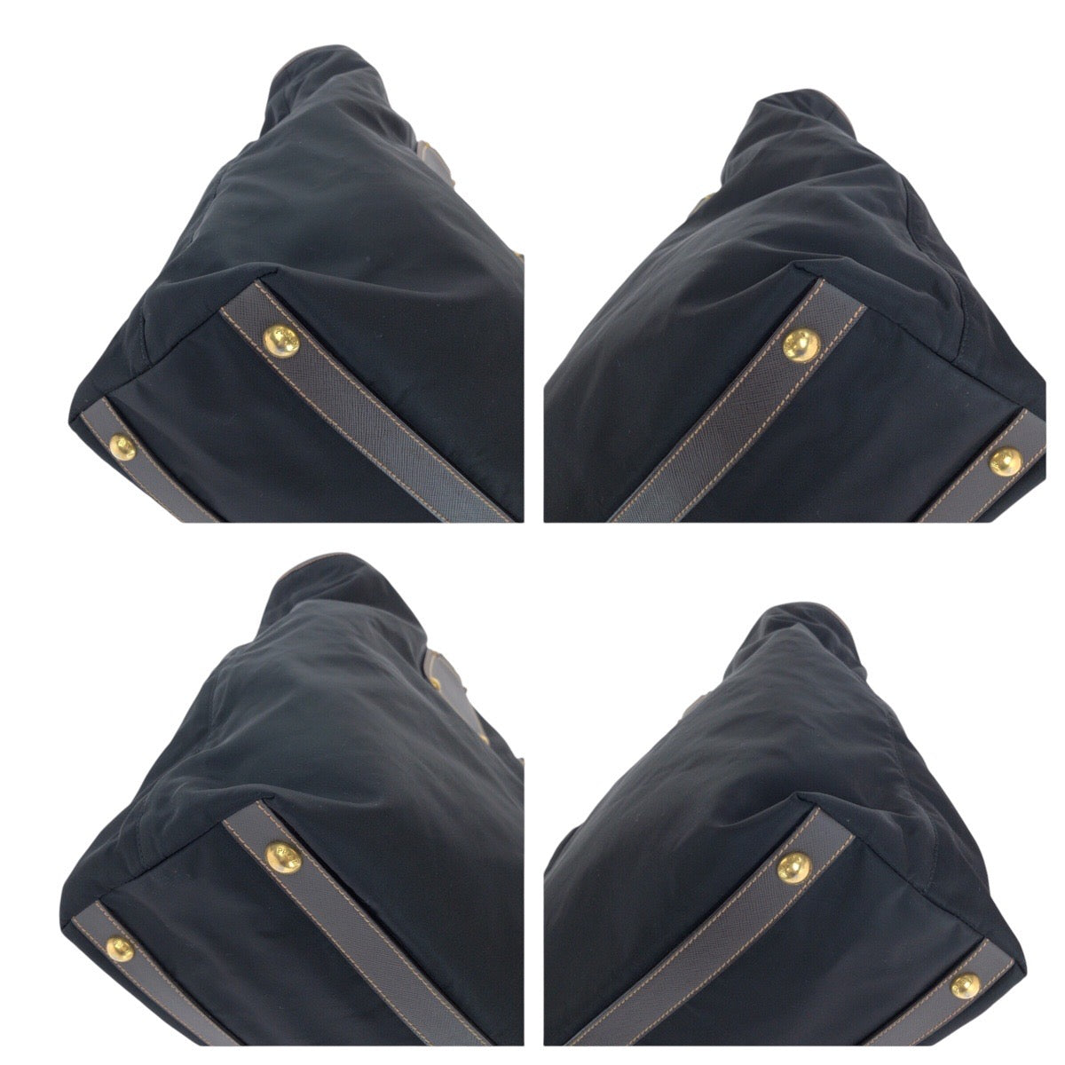 14825
PRADA プラダ テスート サフィアーノ ブラック ゴールド金具 ナイロン / レザー トートバッグ ショルダーバッグ 2way  メンズ A46