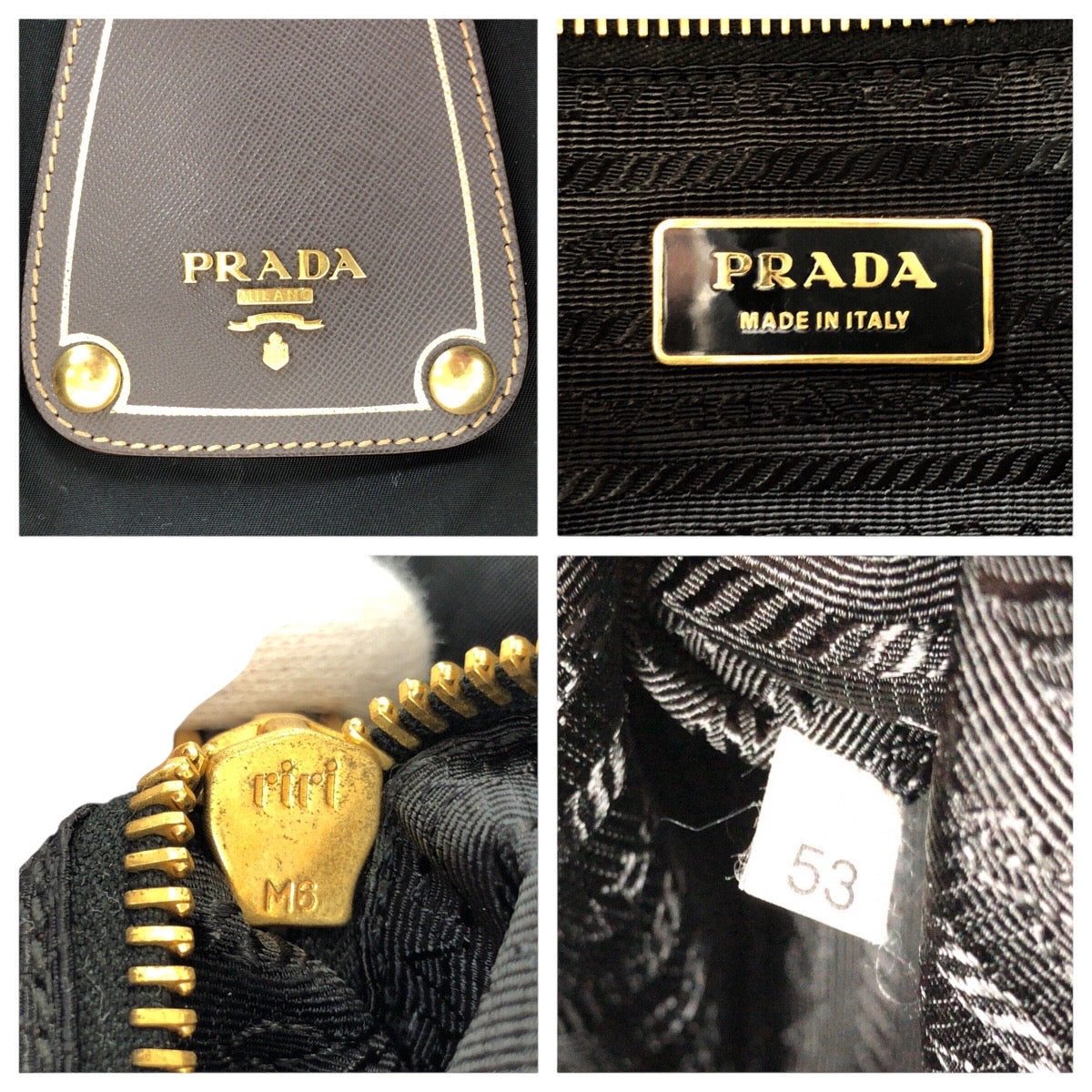 14825
PRADA プラダ テスート サフィアーノ ブラック ゴールド金具 ナイロン / レザー トートバッグ ショルダーバッグ 2way  メンズ A46