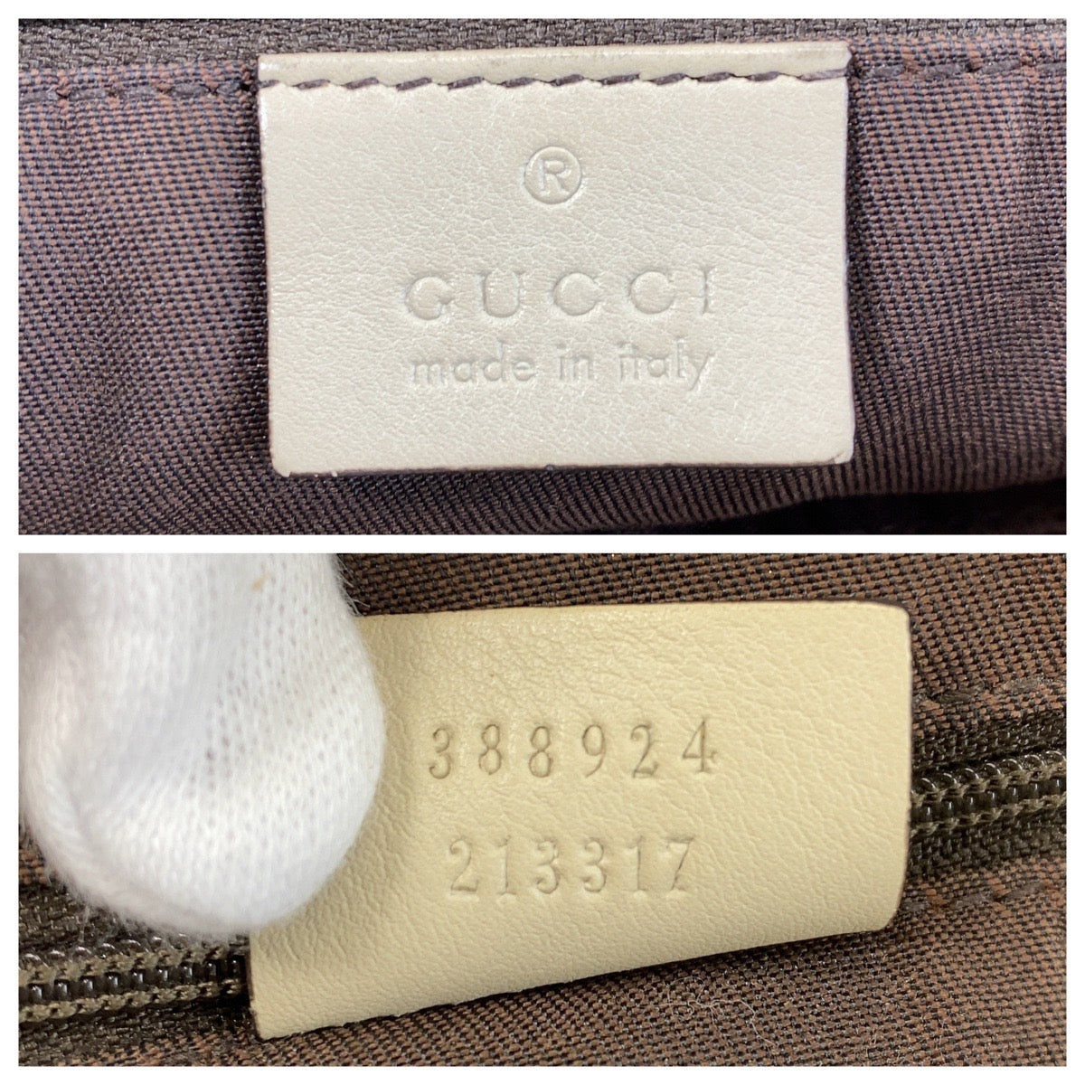 14826
GUCCI グッチ ベージュ ゴールド金具 GGキャンバス / レザー 388924 斜め掛け ショルダーバッグ メッセンジャーバッグ  レディース