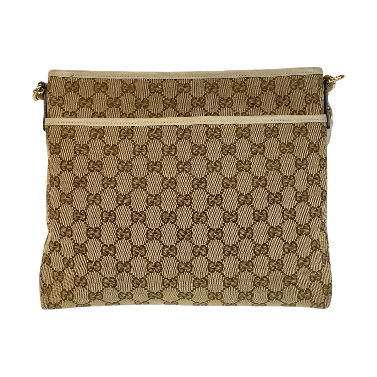 14826
GUCCI グッチ ベージュ ゴールド金具 GGキャンバス / レザー 388924 斜め掛け ショルダーバッグ メッセンジャーバッグ  レディース