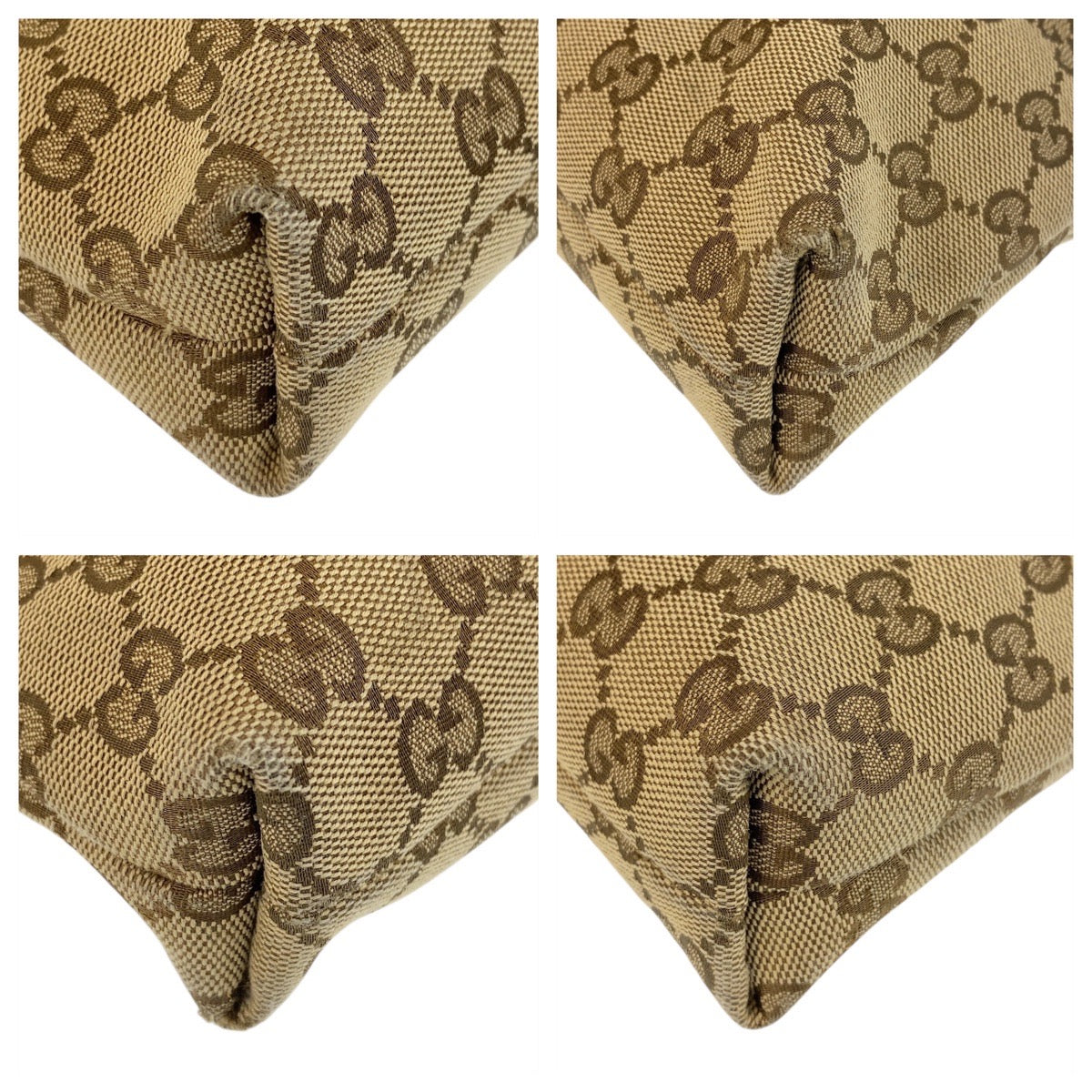 14826
GUCCI グッチ ベージュ ゴールド金具 GGキャンバス / レザー 388924 斜め掛け ショルダーバッグ メッセンジャーバッグ  レディース