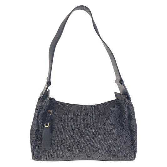 14827
GUCCI グッチ ブラック 黒 ゴールド金具 GGキャンバス / レザー 92699 ショルダーバッグ ハンドバッグ  レディース