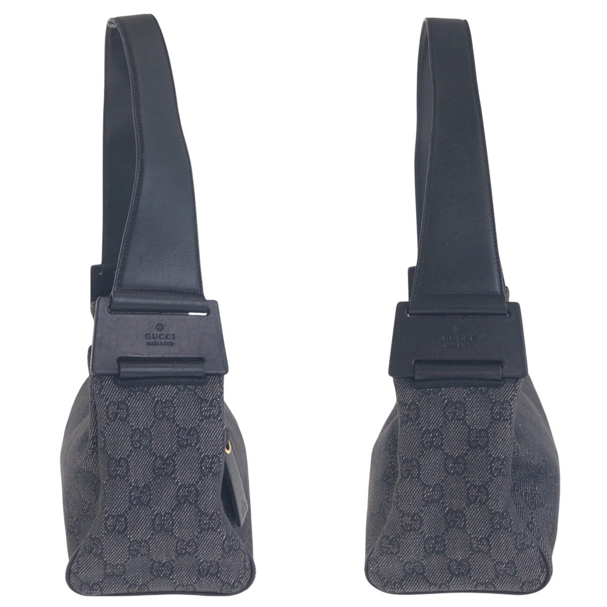 14827
GUCCI グッチ ブラック 黒 ゴールド金具 GGキャンバス / レザー 92699 ショルダーバッグ ハンドバッグ  レディース