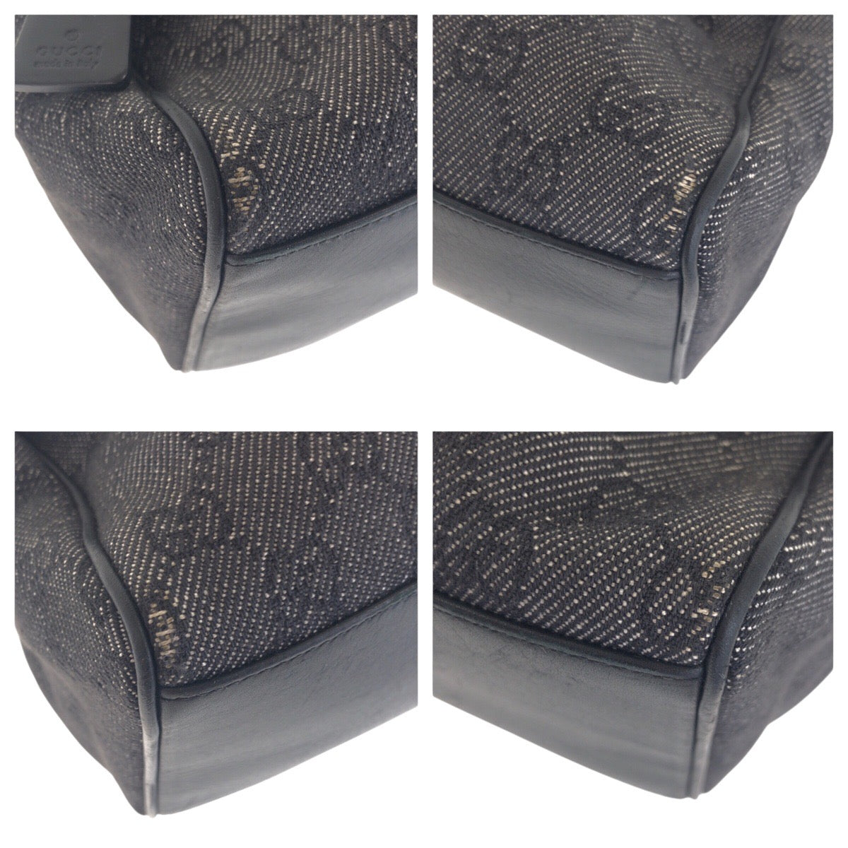 14827
GUCCI グッチ ブラック 黒 ゴールド金具 GGキャンバス / レザー 92699 ショルダーバッグ ハンドバッグ  レディース