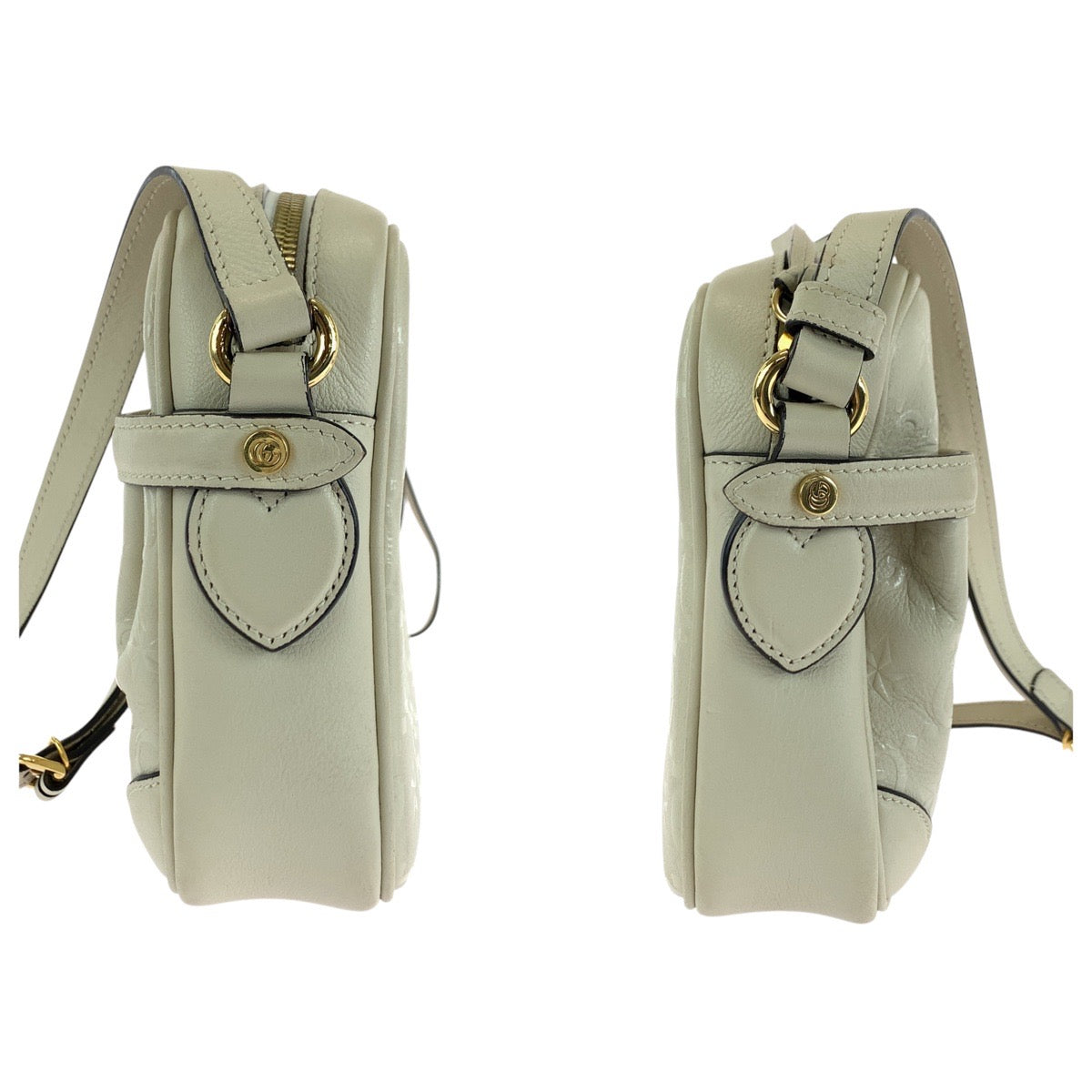 14828
 
GUCCI GG Star White Cream Gold Hardware Leather 675776 Shoulder Bag Camera Bag Women's