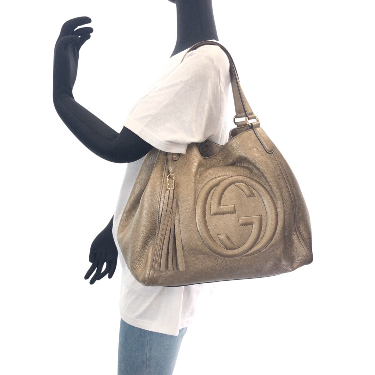 14829
GUCCI グッチ ソーホー ゴールド ゴールド金具 レザー 282309 トートバッグ ショルダーバッグ  レディース