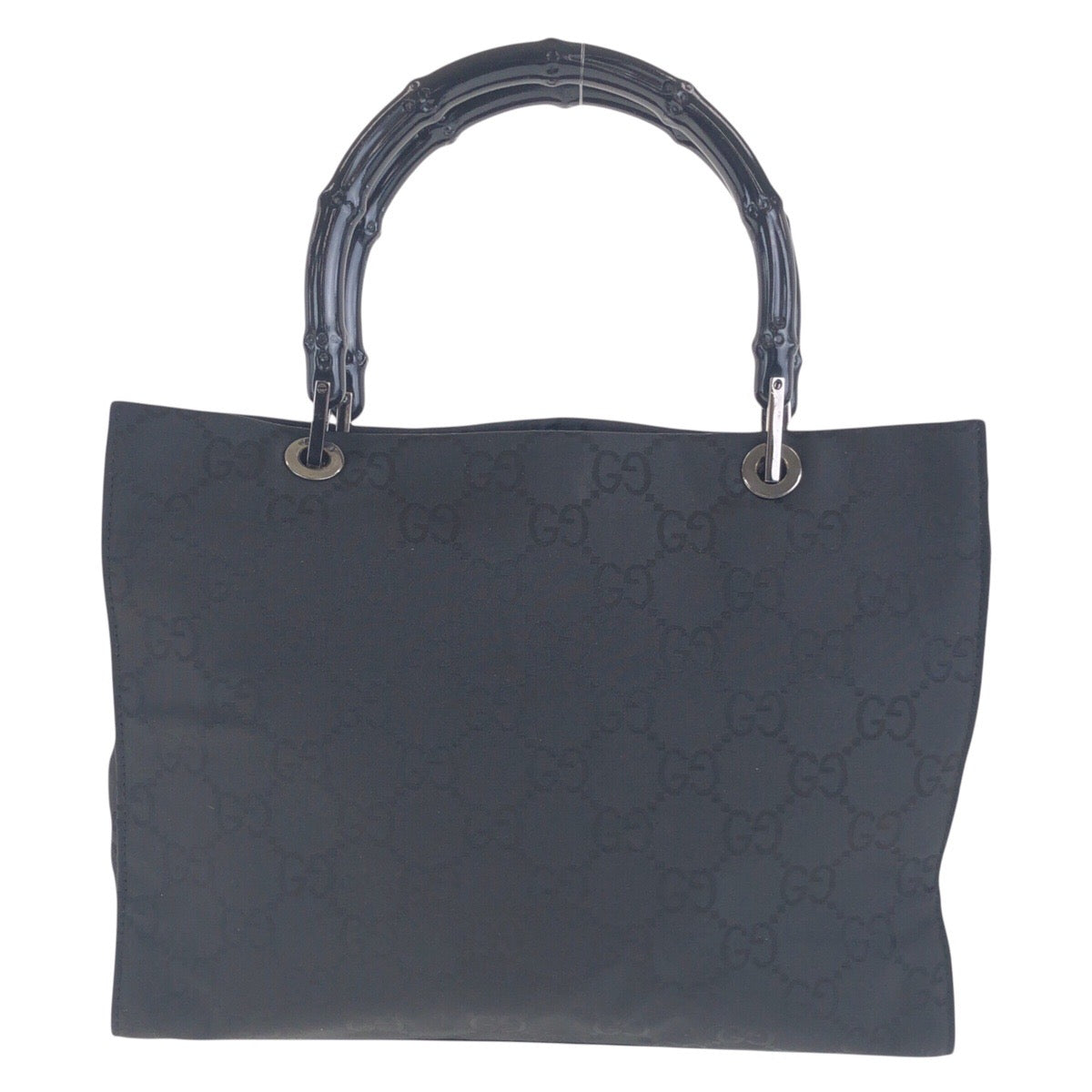 14830
GUCCI グッチ バンブー ブラック 黒 シルバー金具 GGキャンバス 002 1016 トートバッグ ショルダーバッグ  レディース A23