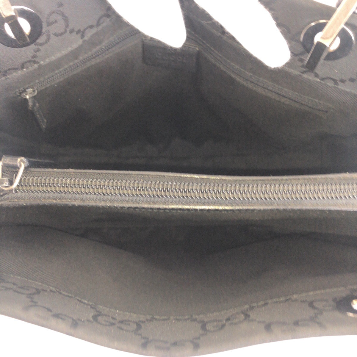 14830
GUCCI グッチ バンブー ブラック 黒 シルバー金具 GGキャンバス 002 1016 トートバッグ ショルダーバッグ  レディース A23