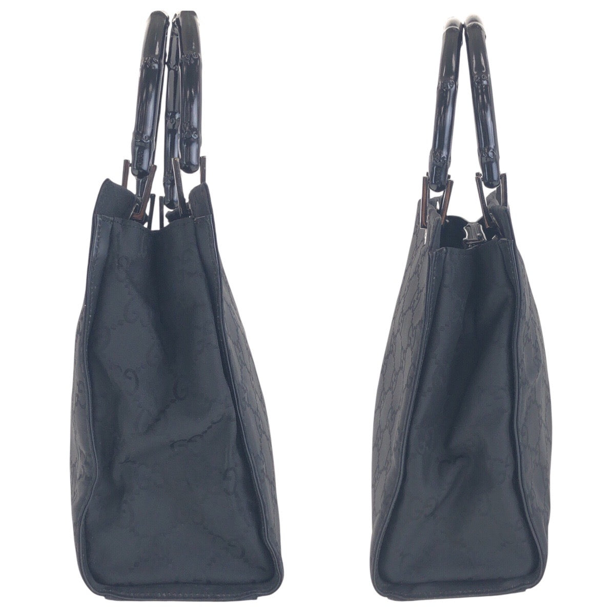 14830
GUCCI グッチ バンブー ブラック 黒 シルバー金具 GGキャンバス 002 1016 トートバッグ ショルダーバッグ  レディース A23