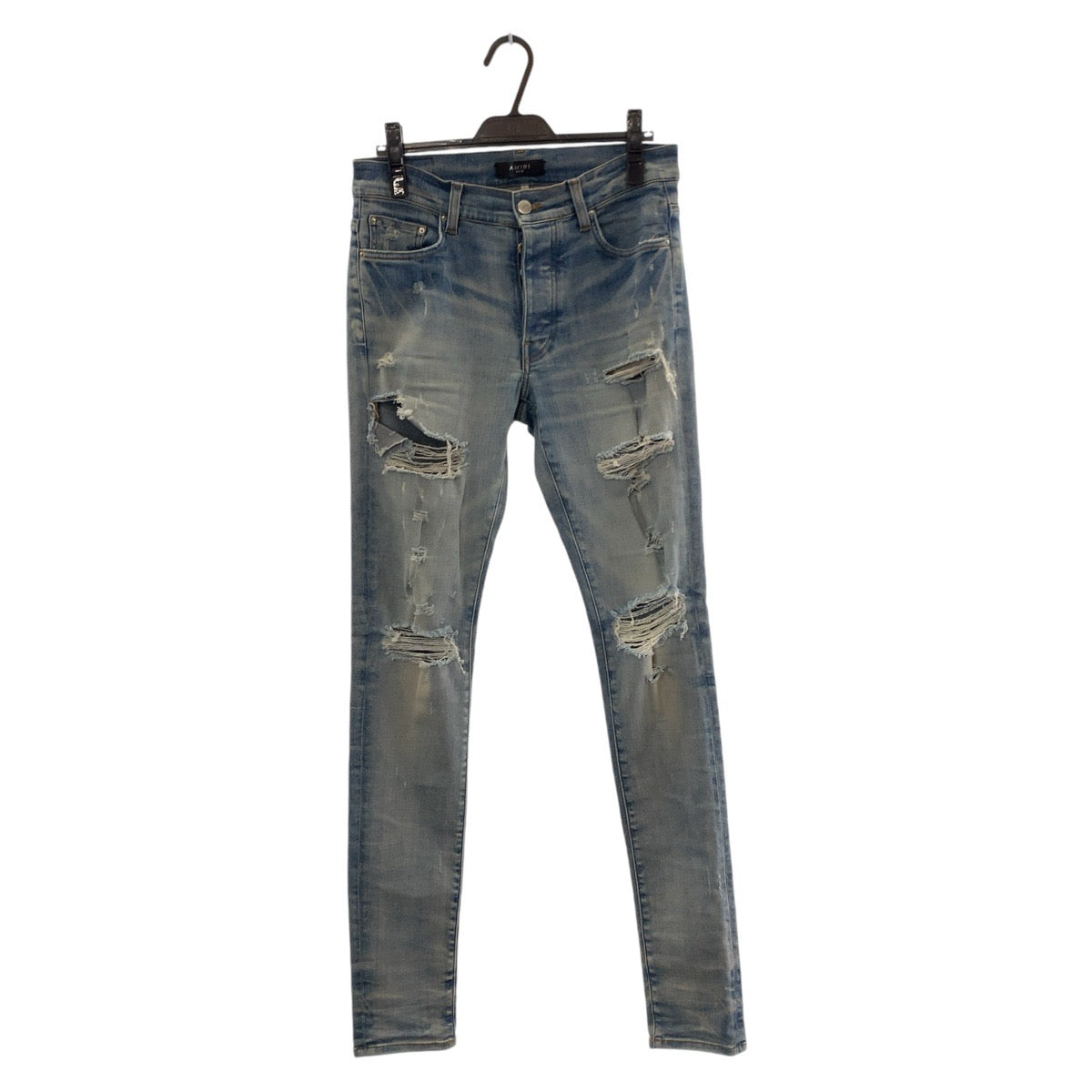14841
AMIRI アミリ ダメージ加工 サイズ30 ライトブルー シルバー金具 デニム デニムパンツ ジーンズ  メンズ