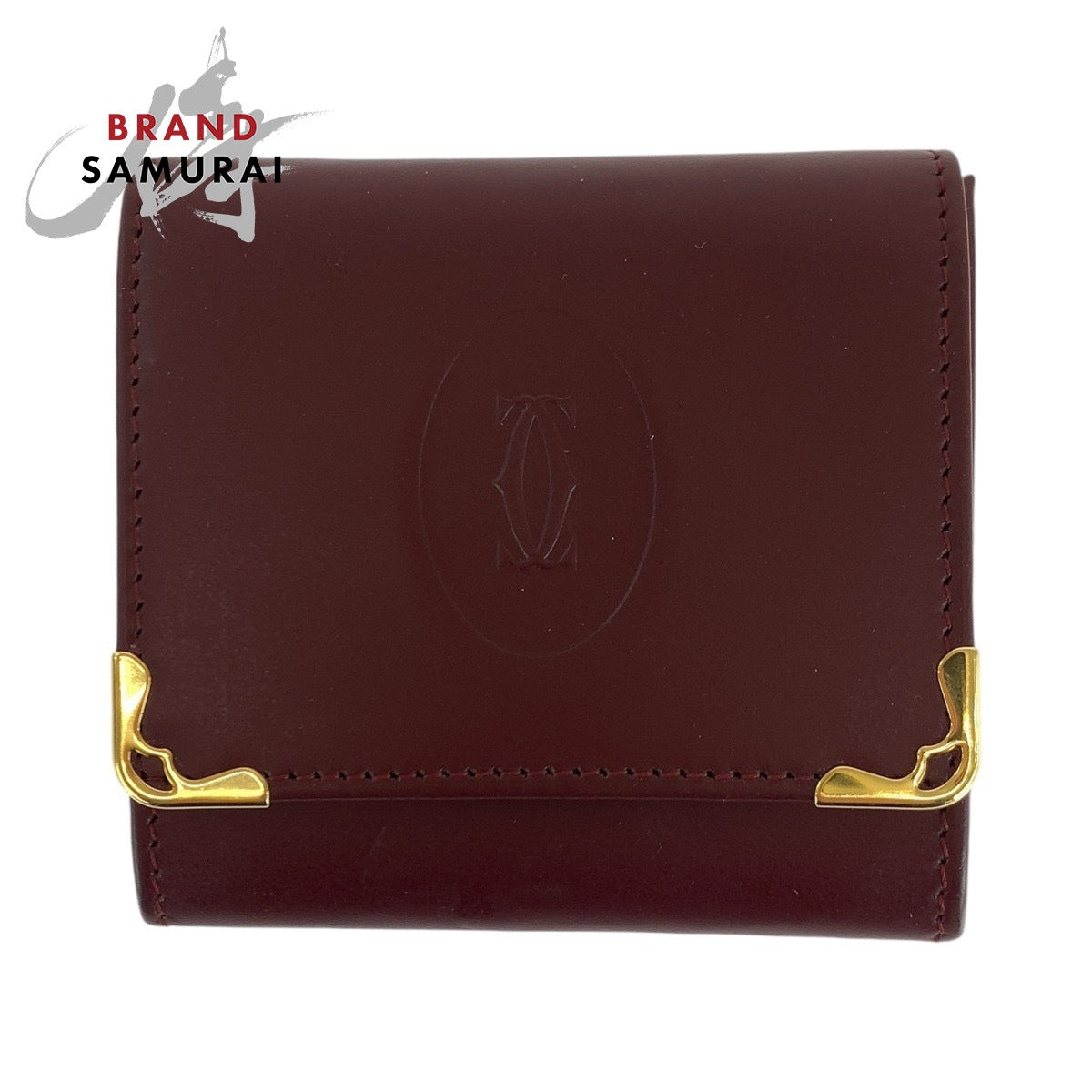 18035
CARTIER カルティエ マストライン ワインレッド ボルドー ゴールド金具 レザー コインケース 小銭入れ 男女兼用  レディース A16