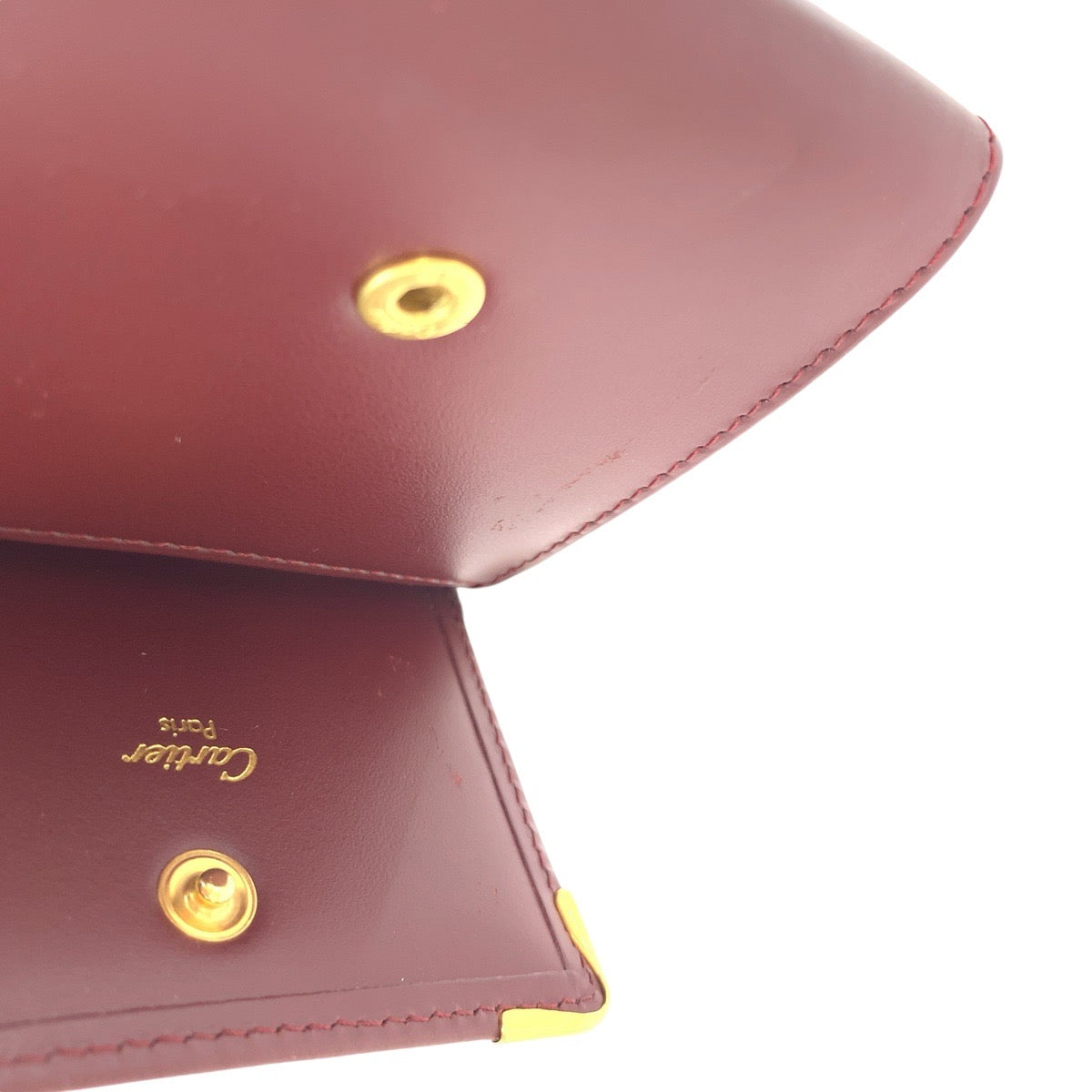 18035
CARTIER カルティエ マストライン ワインレッド ボルドー ゴールド金具 レザー コインケース 小銭入れ 男女兼用  レディース A16