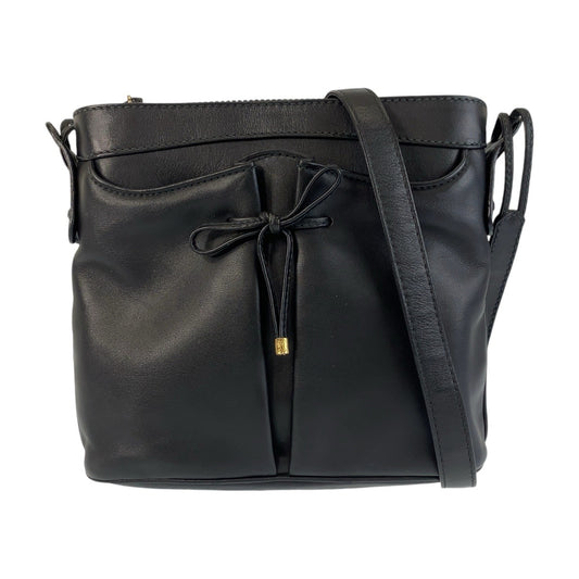 14846
CELINE セリーヌ ヴィンテージ ブラック 黒 ゴールド金具 レザー 斜め掛け ショルダーバッグ ポシェット  レディース A