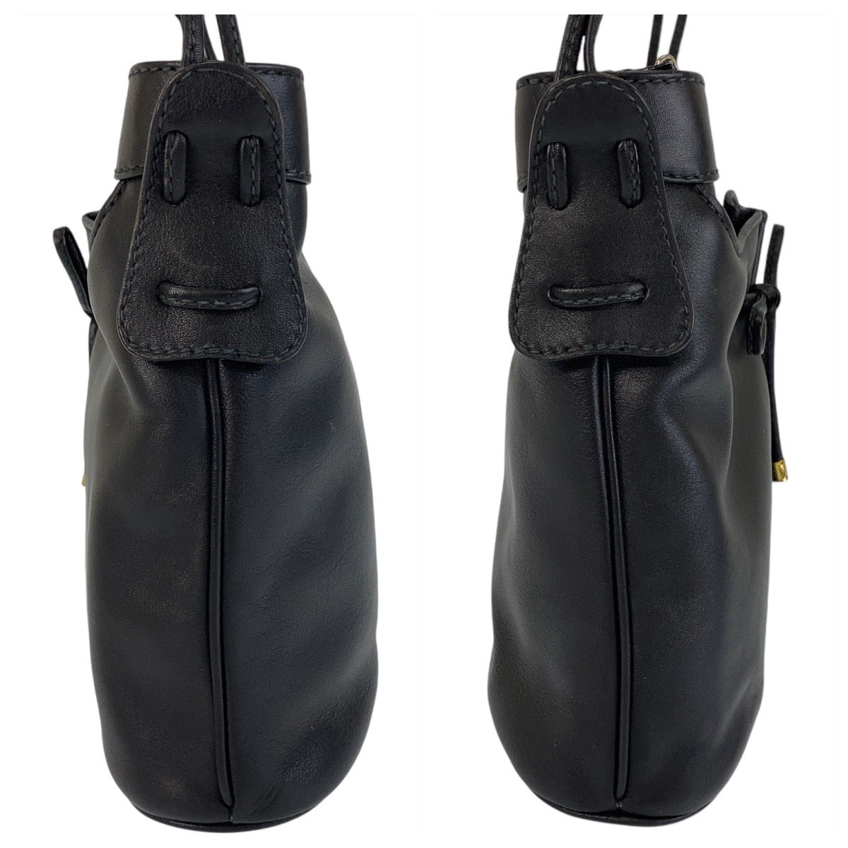 14846
CELINE セリーヌ ヴィンテージ ブラック 黒 ゴールド金具 レザー 斜め掛け ショルダーバッグ ポシェット  レディース A