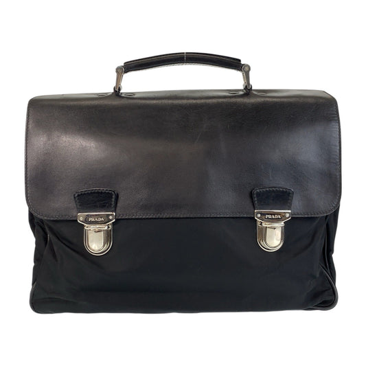 14847
PRADA プラダ テスート ブラック 黒 シルバー金具 ナイロン / レザー ビジネスバッグ ブリーフケース  メンズ ABP18