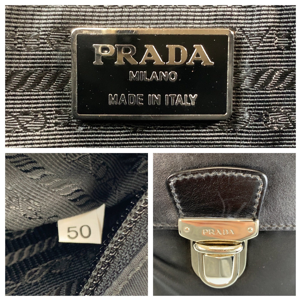 14847
PRADA プラダ テスート ブラック 黒 シルバー金具 ナイロン / レザー ビジネスバッグ ブリーフケース  メンズ ABP18