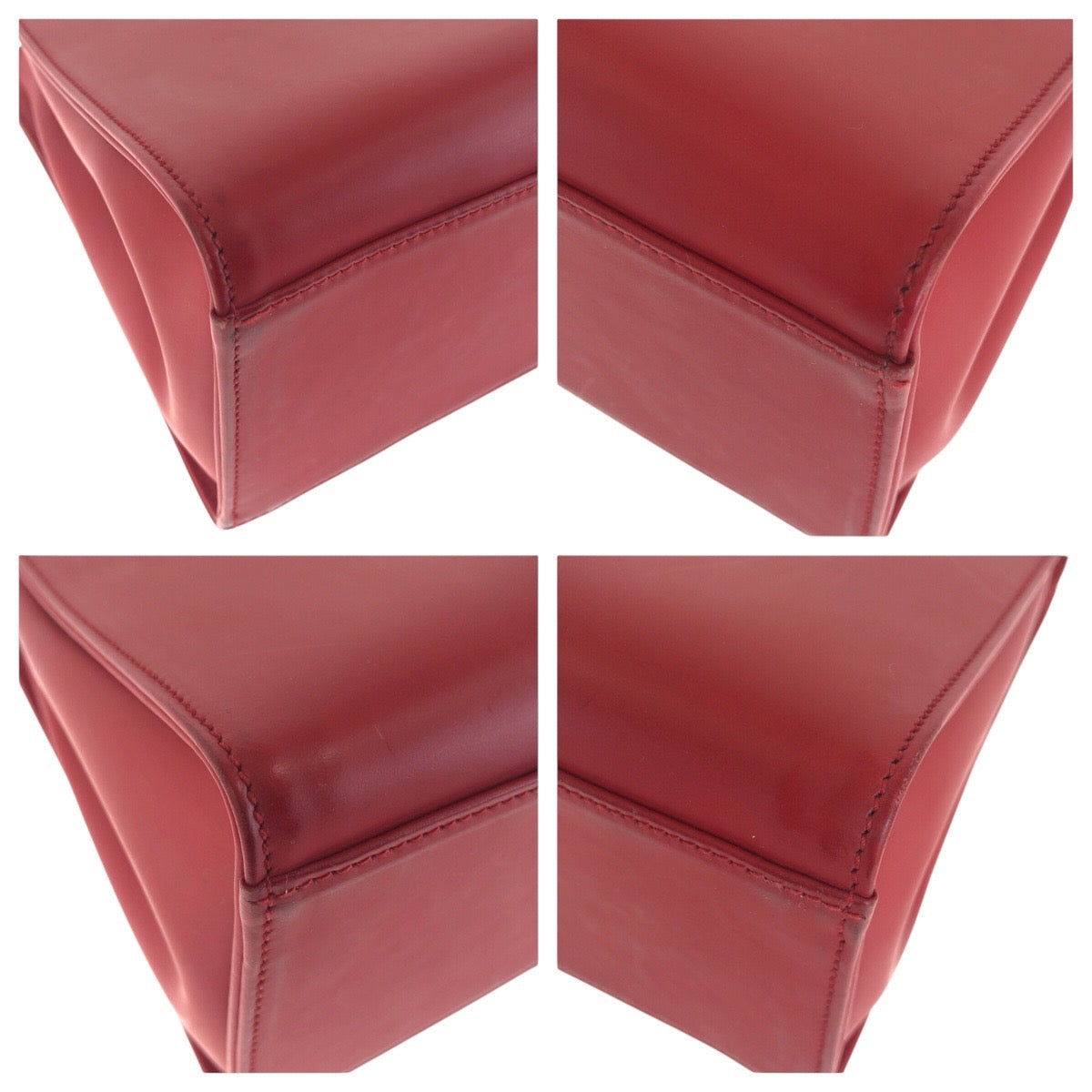 14848
 GUCCI Bamboo Red Black Leather 012 1016 Tote Bag Shoulder Bag 2WAY Women's