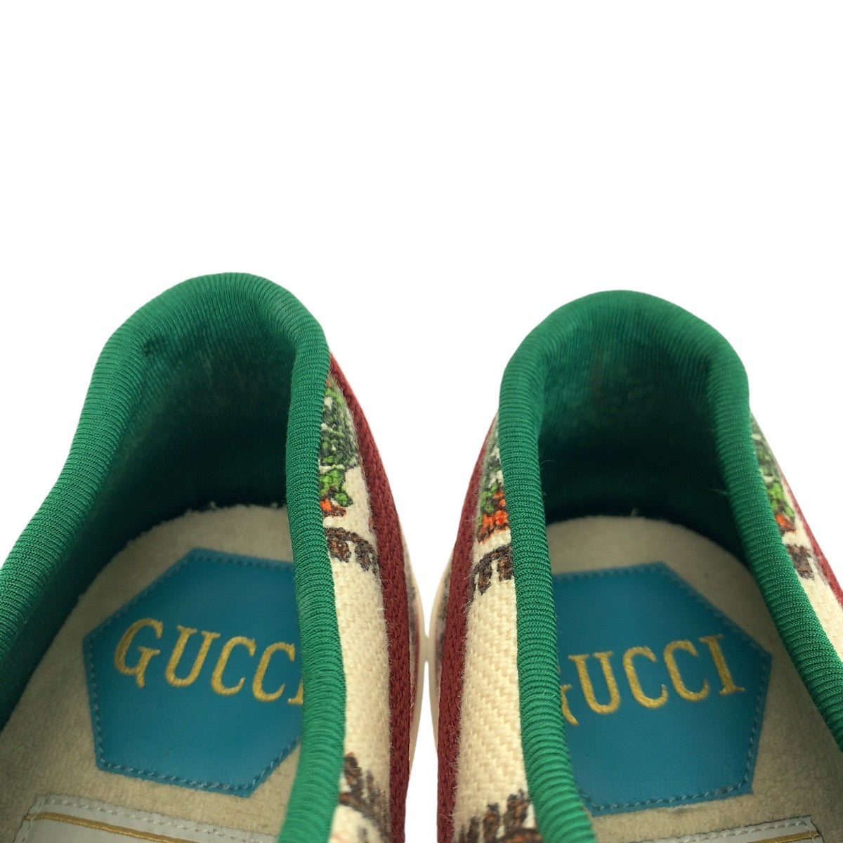 14857
GUCCI グッチ テニス シェリーライン 100周年記念 ホワイト マルチカラー シルバー金具 キャンバス スニーカー  メンズ S26