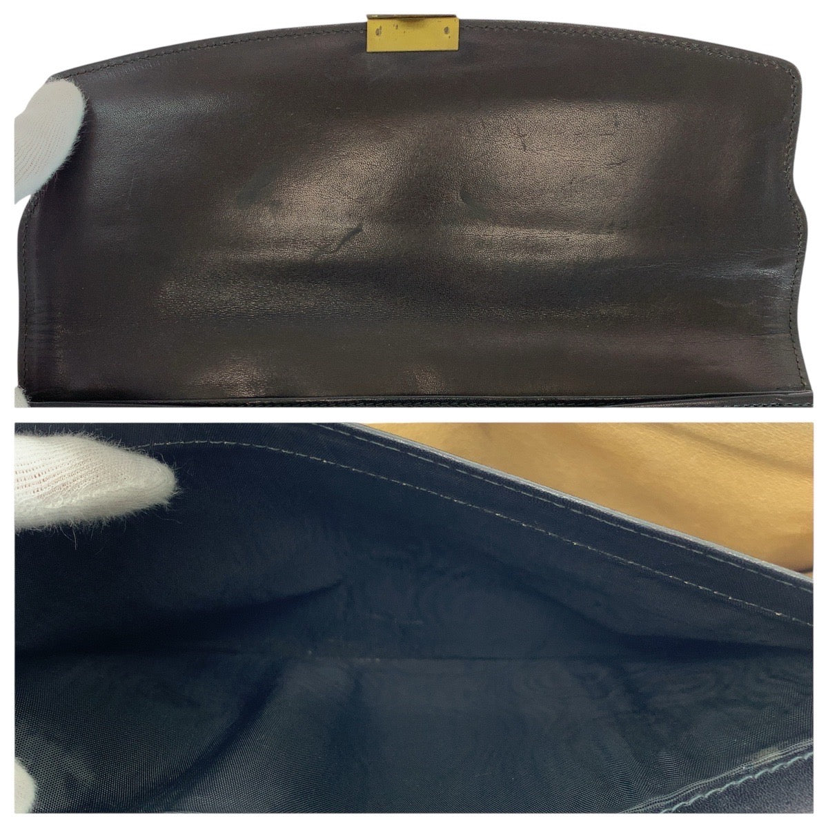 14863
GUCCI グッチ ヴィンテージ オールドグッチ マイクロGG ブラック 黒 ゴールド金具 キャンバス / レザー クラッチバッグ セカンドバッグ 男女兼用  レディース