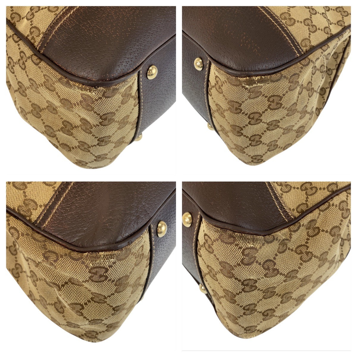 14865
GUCCI グッチ シェリーライン プリンシー ベージュ ブラウン ゴールド金具 GGキャンバス / レザー 161719 トートバッグ ショルダーバッグ  レディース